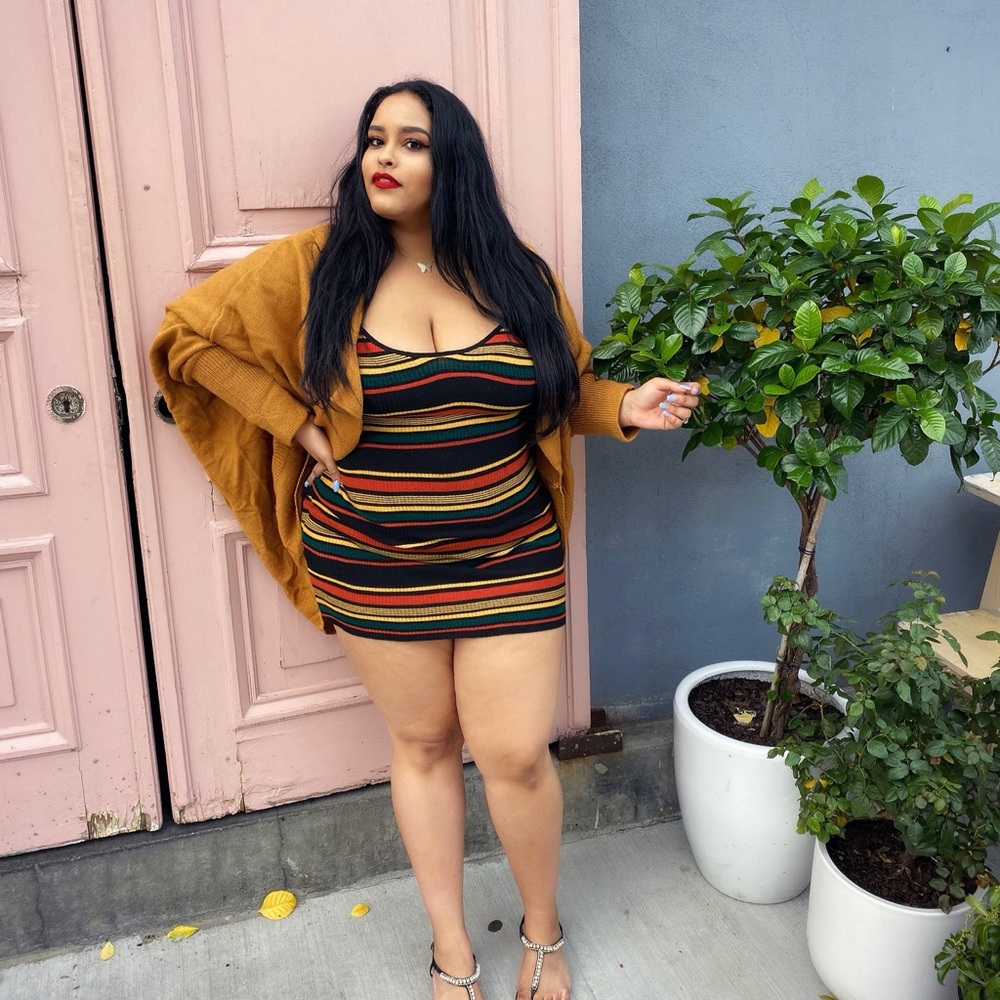 Stripped fall dress